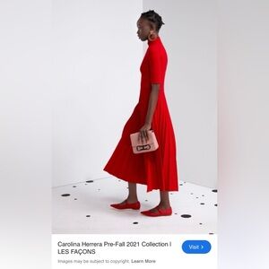 Carolina Herrera Vibrant Red Midi Dress